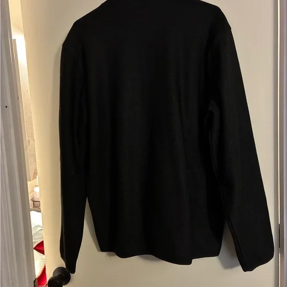 NWOT Eddie Bauer Black Pullover Fleece Sweater Crafted From Heathered Fleece - Picture 8 of 10